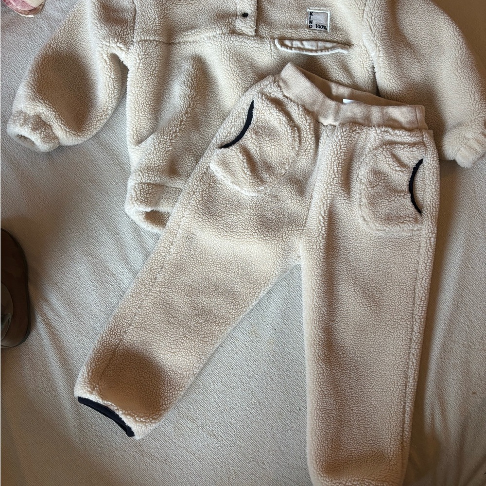 Zara Retro Cream Fleece Jogger Set